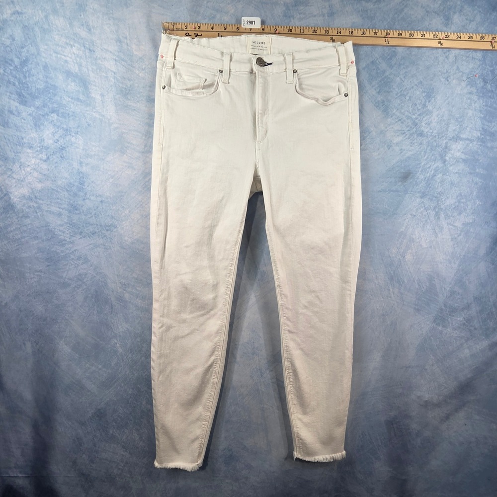 McGuire Newton White Skinny Jeans Raw Hem Size 31 18B